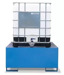 Porta cisterna ecologico 1000 litri mm.1350x1504x630H - Blu RAL5012+Zincato